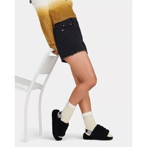 Women’s Black Fluff Yeah Slide NWOT size 7